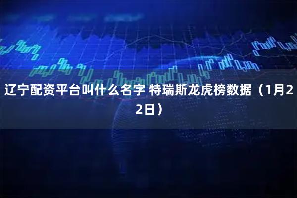 辽宁配资平台叫什么名字 特瑞斯龙虎榜数据（1月22日）